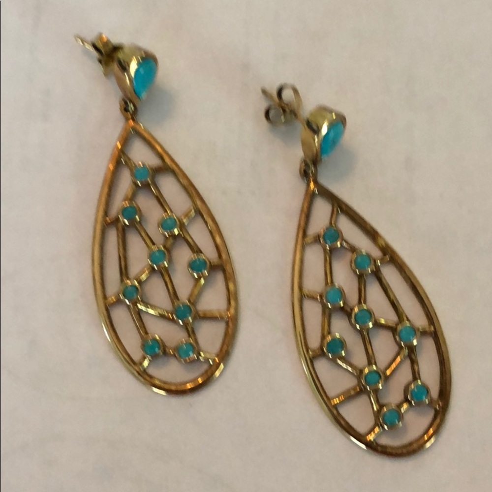 NWOT Elyssa Bass Turquoise Web Earrings